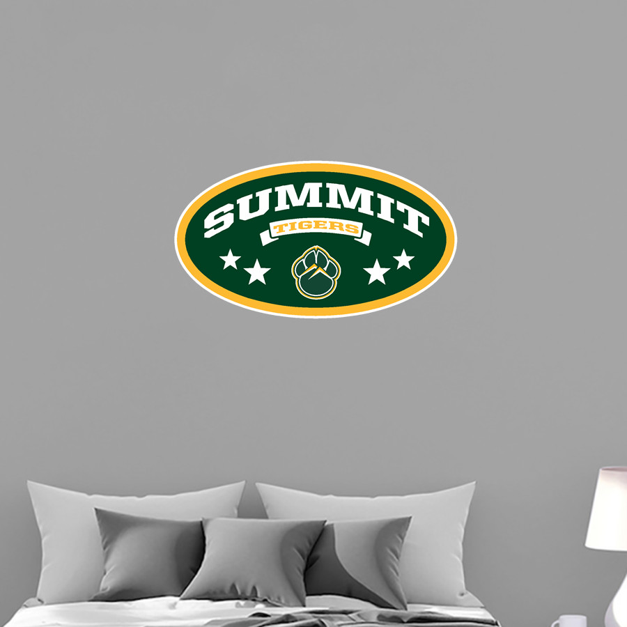 <span class="pdp-name-mascot">Summit Tigers</span> Wall Decal - Oval With Stars