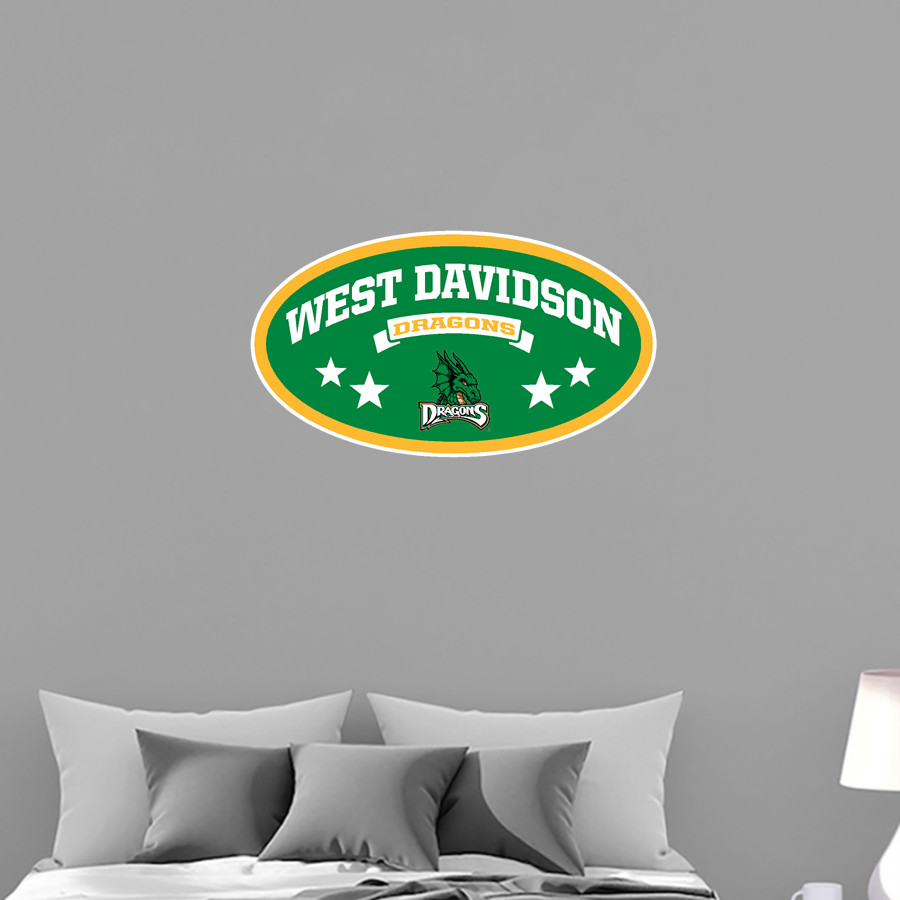 WEST DAVIDSON HIGH SCHOOL DRAGONS Wall Decal - Oval With Stars