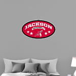 JACKSON HIGH SCHOOL INDIANS <span class="pdp-name-mascot">JACKSON INDIANS</span> Wall Decal - Oval With Stars Front Thumbnail