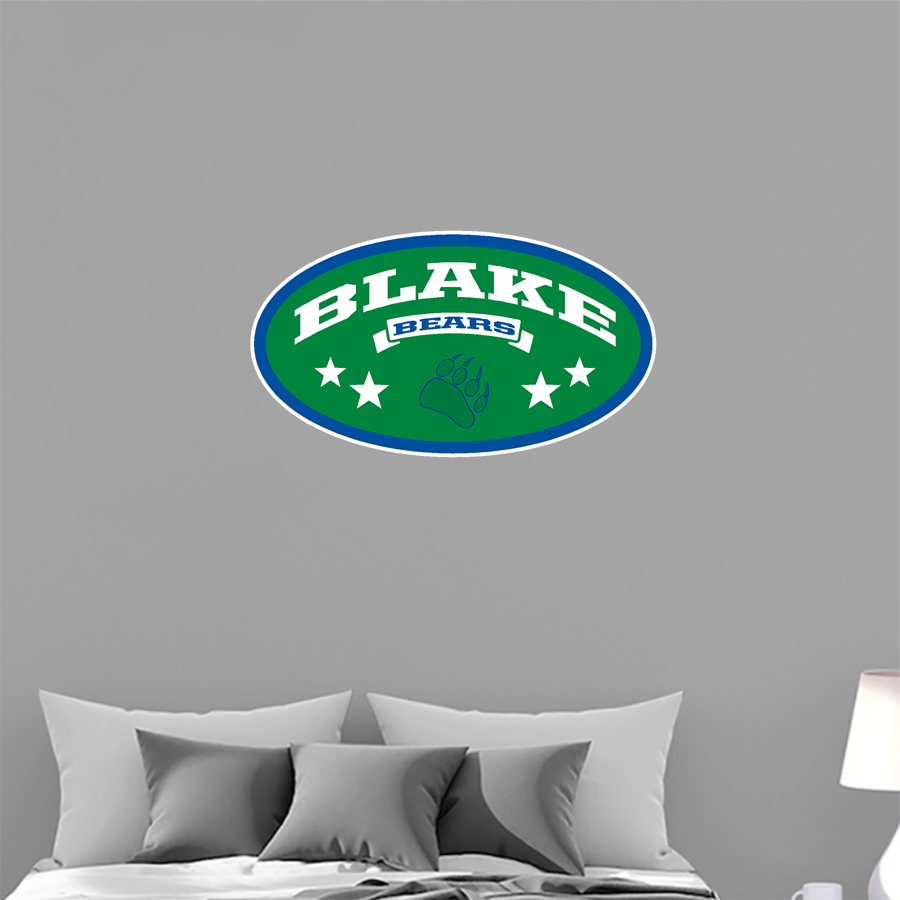 The Blake School BEARS ONLINE STORE <span class="pdp-name-mascot">Blake Bears</span> Wall Decal - Oval With Stars