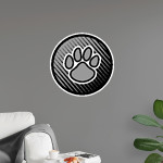 Jasper Troupsburg Wildcats <span class="pdp-name-mascot">Jasper Troupsburg Wildcats</span> Wall Decal - Ball With Logo Front Thumbnail