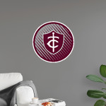 Trinity Warriors <span class="pdp-name-mascot">Trinity Christian Warriors</span> Wall Decal - Ball With Logo Front Thumbnail