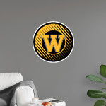 WAUPUN HIGH SCHOOL WARRIORS <span class="pdp-name-mascot">WAUPUN WARRIORS</span> Wall Decal - Ball With Logo Front Thumbnail