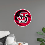 Jamesville DeWitt Red Rams <span class="pdp-name-mascot">Jamesville DeWitt Red Rams or JD Red Rams</span> Wall Decal - Ball With Logo Front Thumbnail