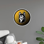 HIGHLAND HIGH SCHOOL HUSKIES Wall Decal - Ball With Logo Front Thumbnail