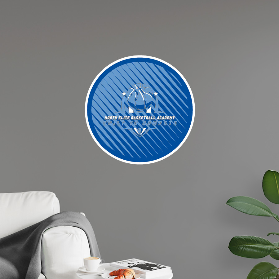 North Elite Basketball Academy Tigers <span class="pdp-name-mascot">North Elite Basketball Academy Tigers</span> Wall Decal - Ball With Logo