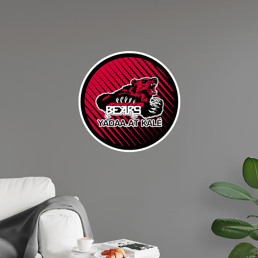 JUNEAU-DOUGLAS HIGH SCHOOL CRIMSON BEARS <span class="pdp-name-mascot">JUNEAU - DOUGLAS CRIMSON BEARS</span> Wall Decal - Ball With Logo