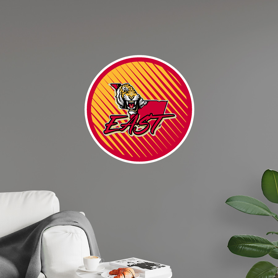 EAST IBERVILLE HIGH SCHOOL TIGERS <span class="pdp-name-mascot">EAST IBERVILLE TIGERS</span> Wall Decal - Ball With Logo