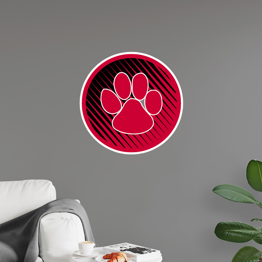 BRUNSWICK R-2 HIGH SCHOOL WILDCATS Wall Decal - Ball With Logo