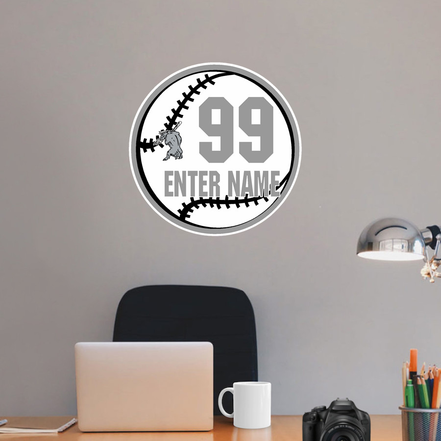 Indiana Bulls Baseball The Official Online Store <span class="pdp-name-mascot">Indiana Bulls</span> Wall Decal - Ball With Customization