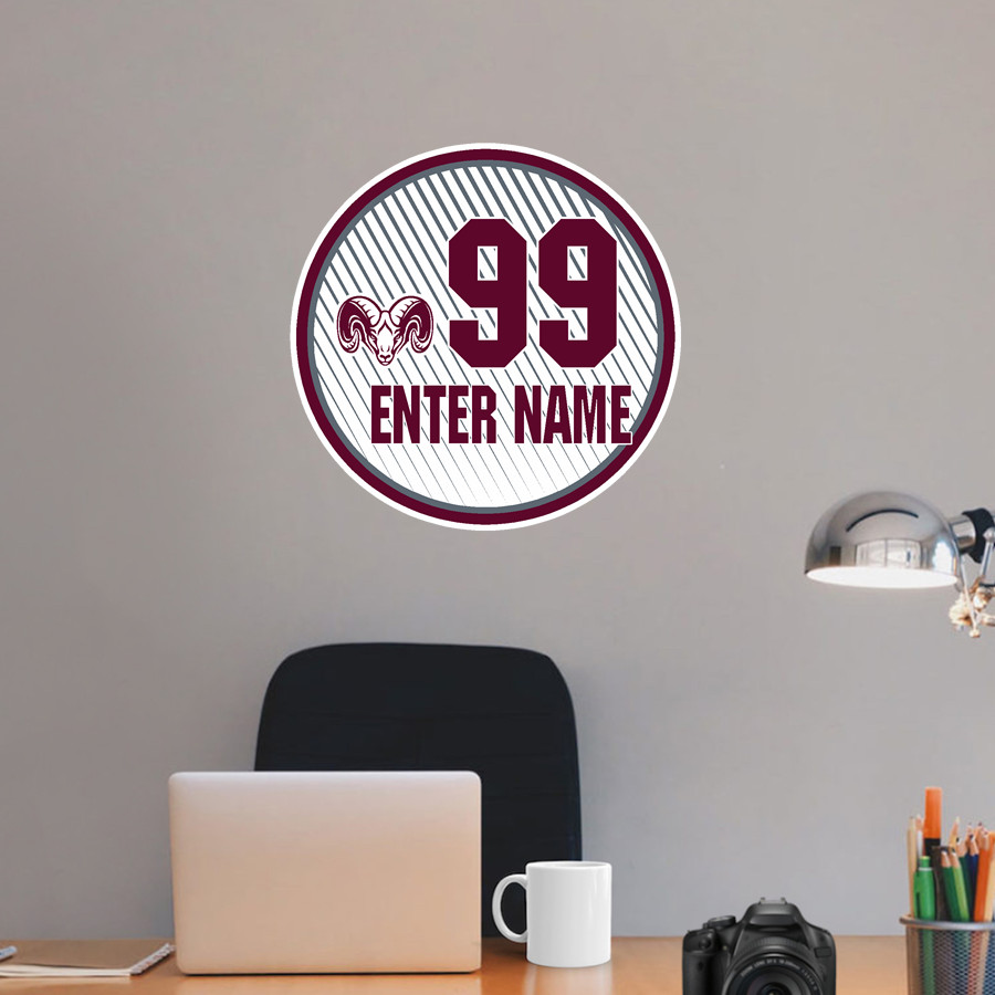 GORHAM HIGH SCHOOL RAMS <span class="pdp-name-mascot">GORHAM RAMS</span> Wall Decal - Ball With Customization