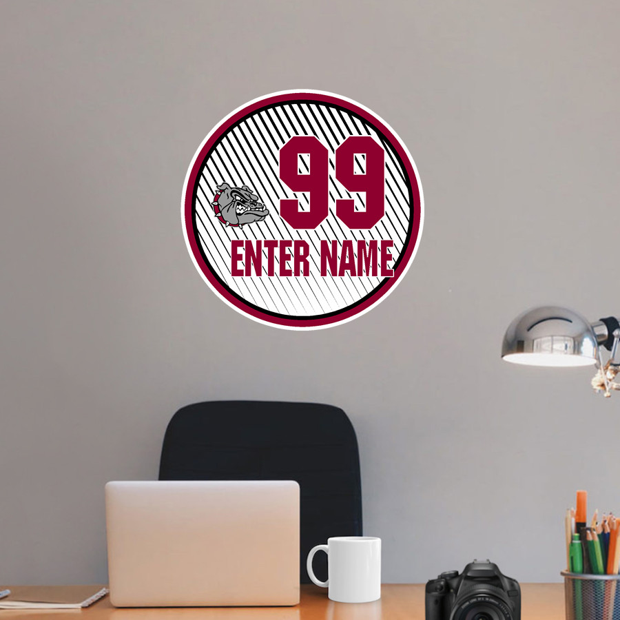 North Valley Bulldogs Wall Decal - Ball With Customization