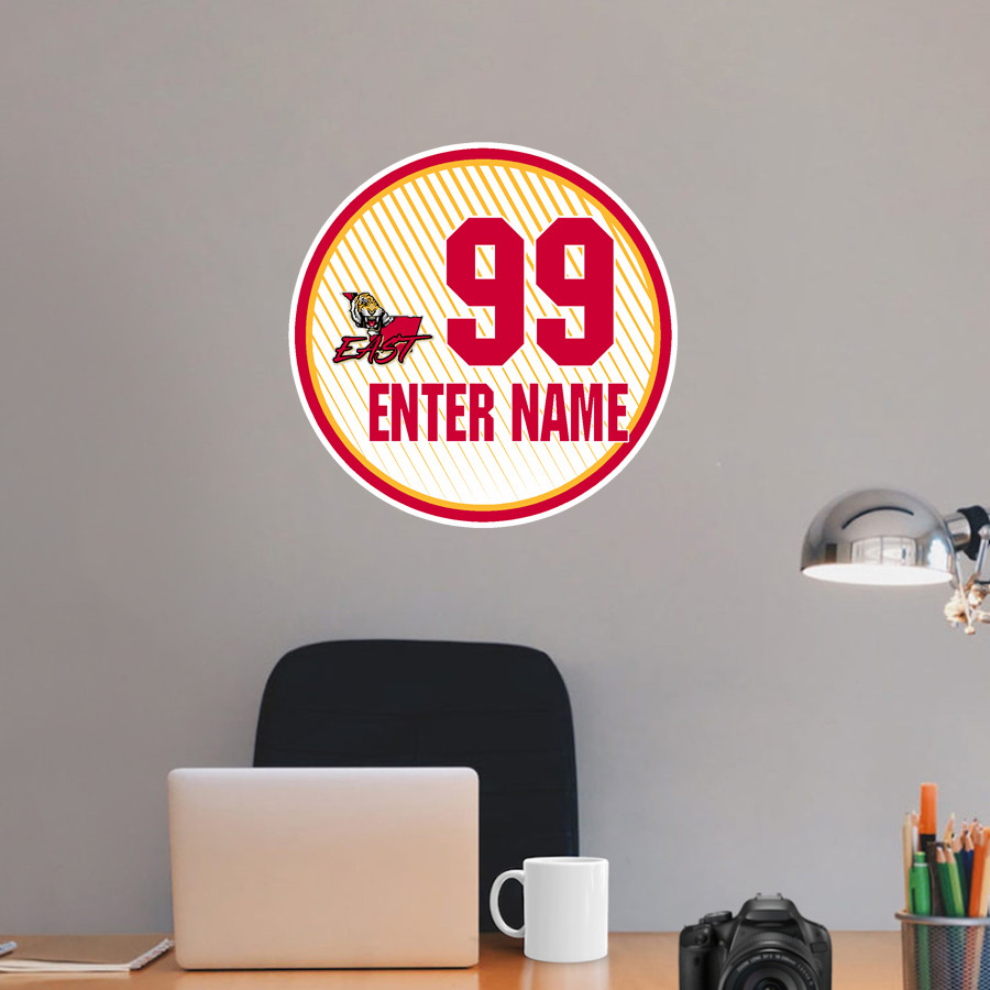 EAST IBERVILLE HIGH SCHOOL TIGERS <span class="pdp-name-mascot">EAST IBERVILLE TIGERS</span> Wall Decal - Ball With Customization