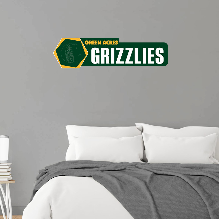 Green Acres Grizzlies <span class="pdp-name-mascot">Green Acres School Grizzlies</span> Wall Decal - Headliner