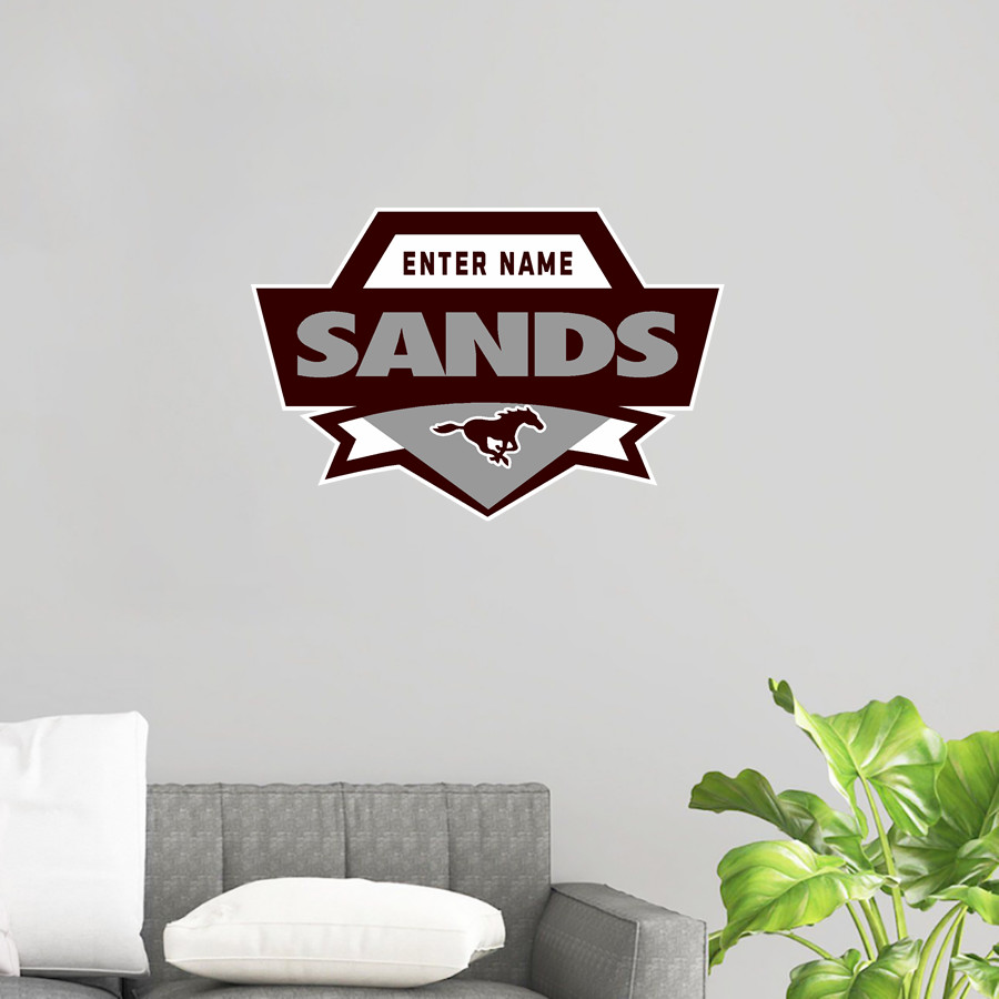 SANDS HIGH SCHOOL MUSTANGS Wall Decal - Spirit Crest