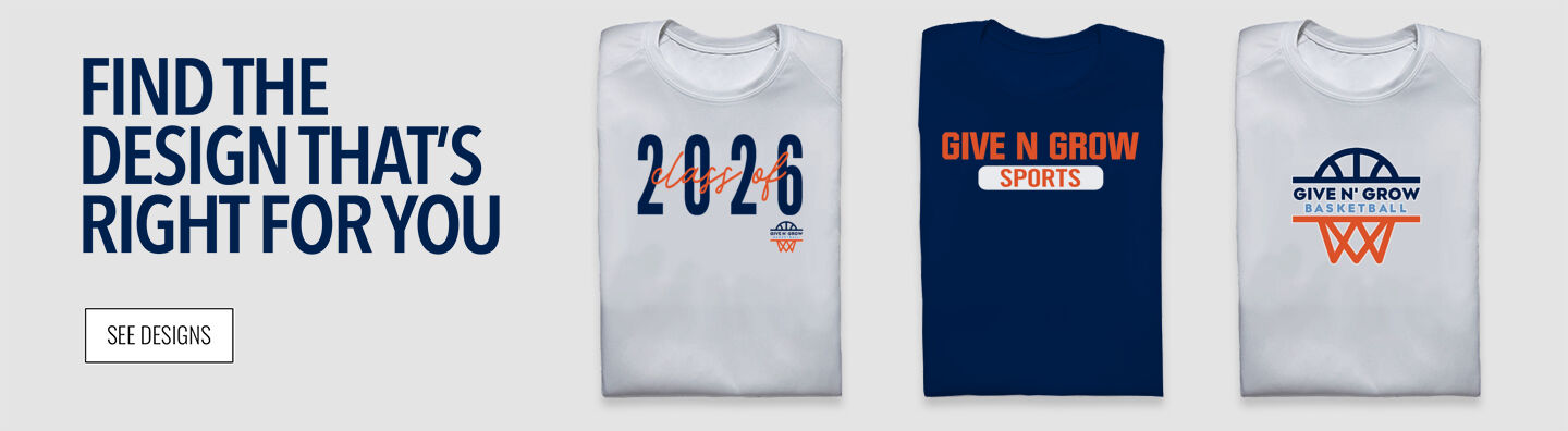 Give N Grow Sports Online Apparel Store Find the Design That's Right For You - Single Banner