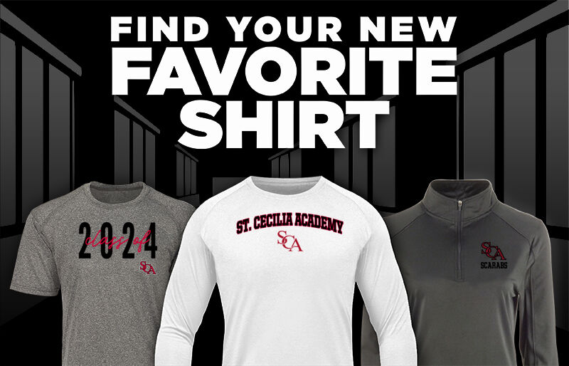 St. Cecilia Academy Scarabs Find Your Favorite Shirt - Dual Banner