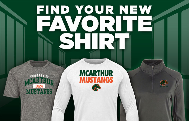 McArthur High School MUSTANGS Find Your Favorite Shirt - Dual Banner