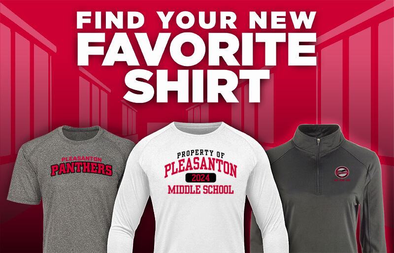 Pleasanton Middle School  Panthers Find Your Favorite Shirt - Dual Banner