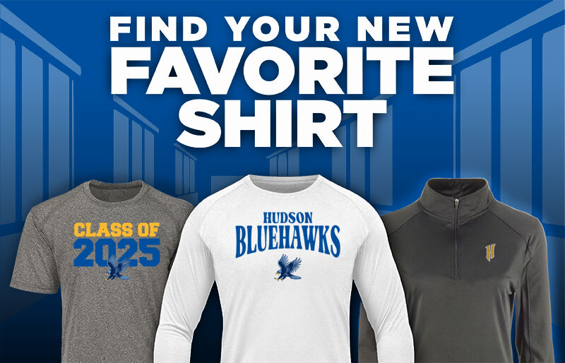 HUDSON HIGH SCHOOL BLUEHAWKS Find Your Favorite Shirt - Dual Banner