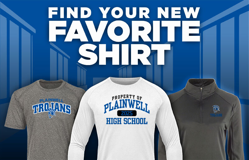 PLAINWELL HIGH SCHOOL TROJANS Find Your Favorite Shirt - Dual Banner