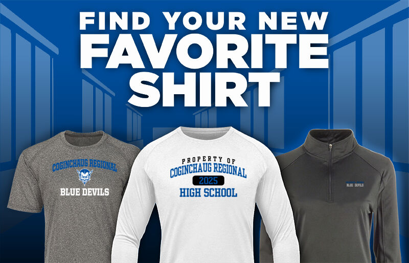 COGINCHAUG REGIONAL HIGH SCHOOL BLUE DEVILS Find Your Favorite Shirt - Dual Banner