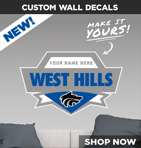 WEST HILLS HIGH SCHOOL WOLF PACK Make It Yours: Wall Decals - Dual Banner