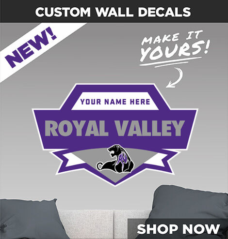 ROYAL VALLEY HIGH SCHOOL PANTHERS Decal Dual Banner Banner