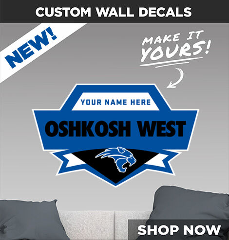 OSHKOSH WEST HIGH SCHOOL WILDCATS Decal Dual Banner Banner