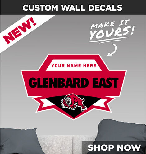 GLENBARD EAST HIGH SCHOOL RAMS Make It Yours: Wall Decals - Dual Banner