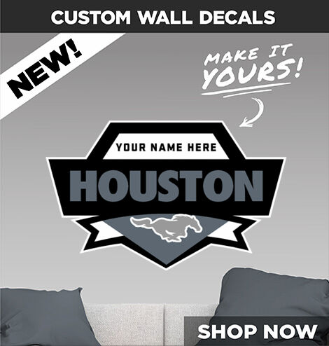 Houston Mustangs Make It Yours: Wall Decals - Dual Banner