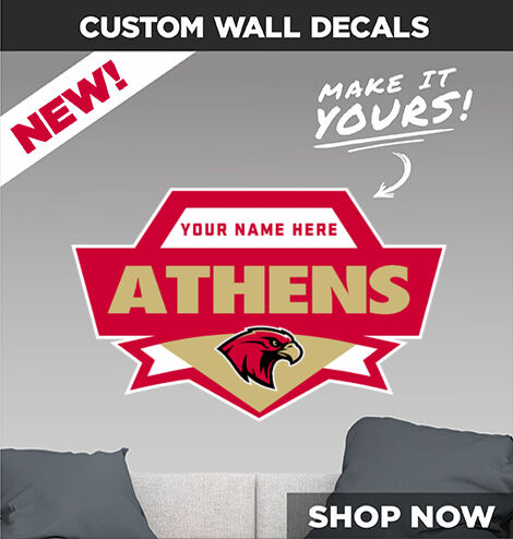 ATHENS HIGH SCHOOL RED HAWKS Decal Dual Banner Banner