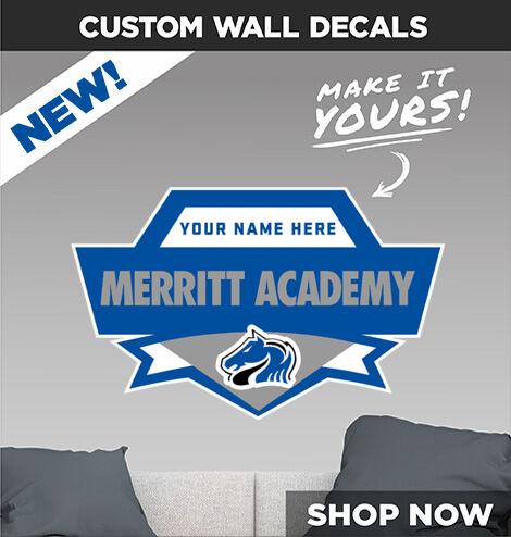 MERRITT ACADEMY HIGH SCHOOL MUSTANGS Make It Yours: Wall Decals - Dual Banner