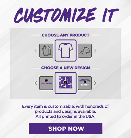 WATERVILLE HIGH SCHOOL PURPLE PANTHERS Small Multi Module Banner: 2024 Q1 - Customize It Banner
