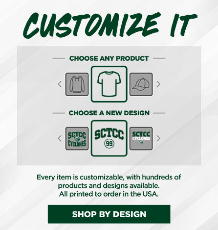 SCTCC Cyclones Online Apparel Store Small Multi Module Banner: 2024 Q1 - Customize It Banner