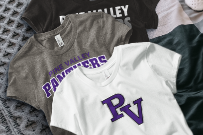 PINE VALLEY HIGH SCHOOL PANTHERS Tees (Option 1) Banner