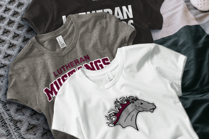 LUTHERAN HIGH SCHOOL MUSTANGS Tees (Option 1) Banner