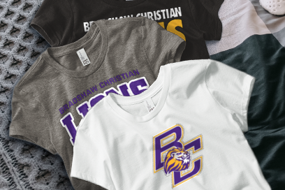 BRADSHAW CHRISTIAN HIGH SCHOOL LIONS Tees (Option 1) Banner