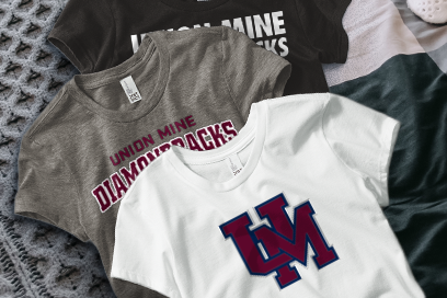 UNION MINE HIGH SCHOOL DIAMONDBACKS Tees (Option 1) Banner