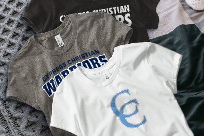 CYPRESS CHRISTIAN H S WARRIORS Tees (Option 1) Banner