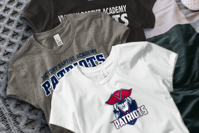 VICTORY BAPTIST ACADEMY PATRIOTS Tees (Option 1) Banner