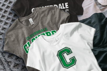 CLOVERDALE HIGH SCHOOL CLOVERS Tees (Option 1) Banner