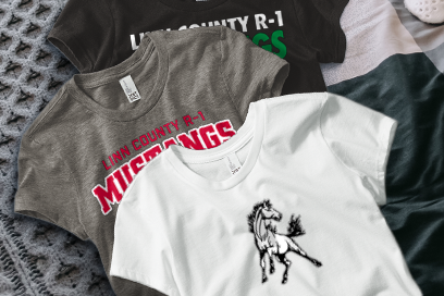LINN COUNTY R-1 HIGH SCHOOL MUSTANGS Tees (Option 1) Banner