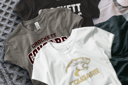 CROCKETT HIGH SCHOOL COUGARS Tees (Option 1) Banner