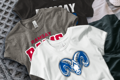 RAMSAY HIGH SCHOOL RAMS Tees (Option 1) Banner