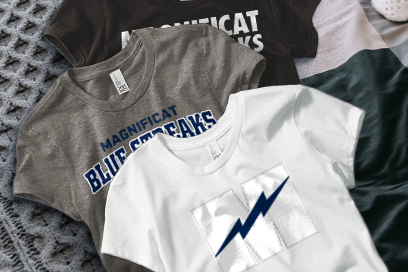 MAGNIFICAT Blue Streaks Tees (Option 1) Banner