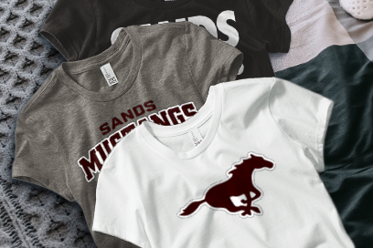 SANDS HIGH SCHOOL MUSTANGS Tees (Option 1) Banner