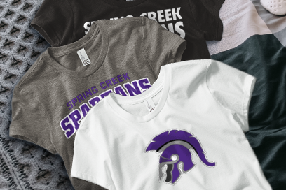 SPRING CREEK HIGH SCHOOL SPARTANS Tees (Option 1) Banner