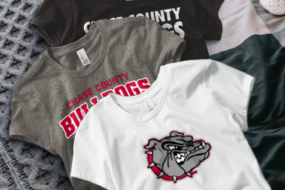 CHASE COUNTY HIGH SCHOOL BULLDOGS Tees (Option 1) Banner