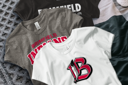BRIMFIELD HIGH SCHOOL INDIANS Tees (Option 1) Banner